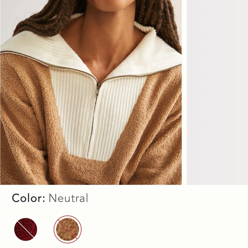 Dolan Neutral V-Neck pullover quarter zip
Cream teddy Jacket L Anthropologie